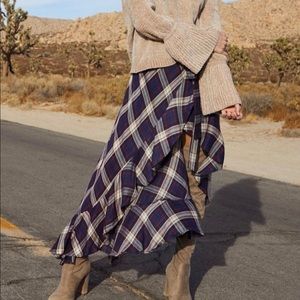 Elan plaid wrap skirt